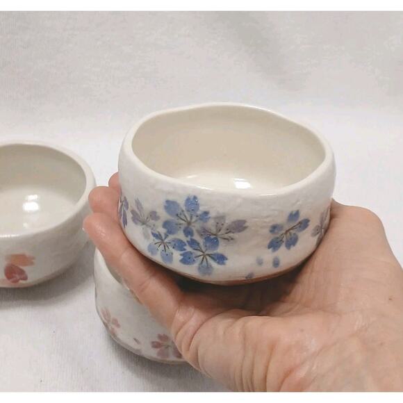 3 Pc Mini Bowls Set ASIAN Japanese Hot Tea Cups Condiment Soy Sauce Dip Pottery - Picture 16 of 16